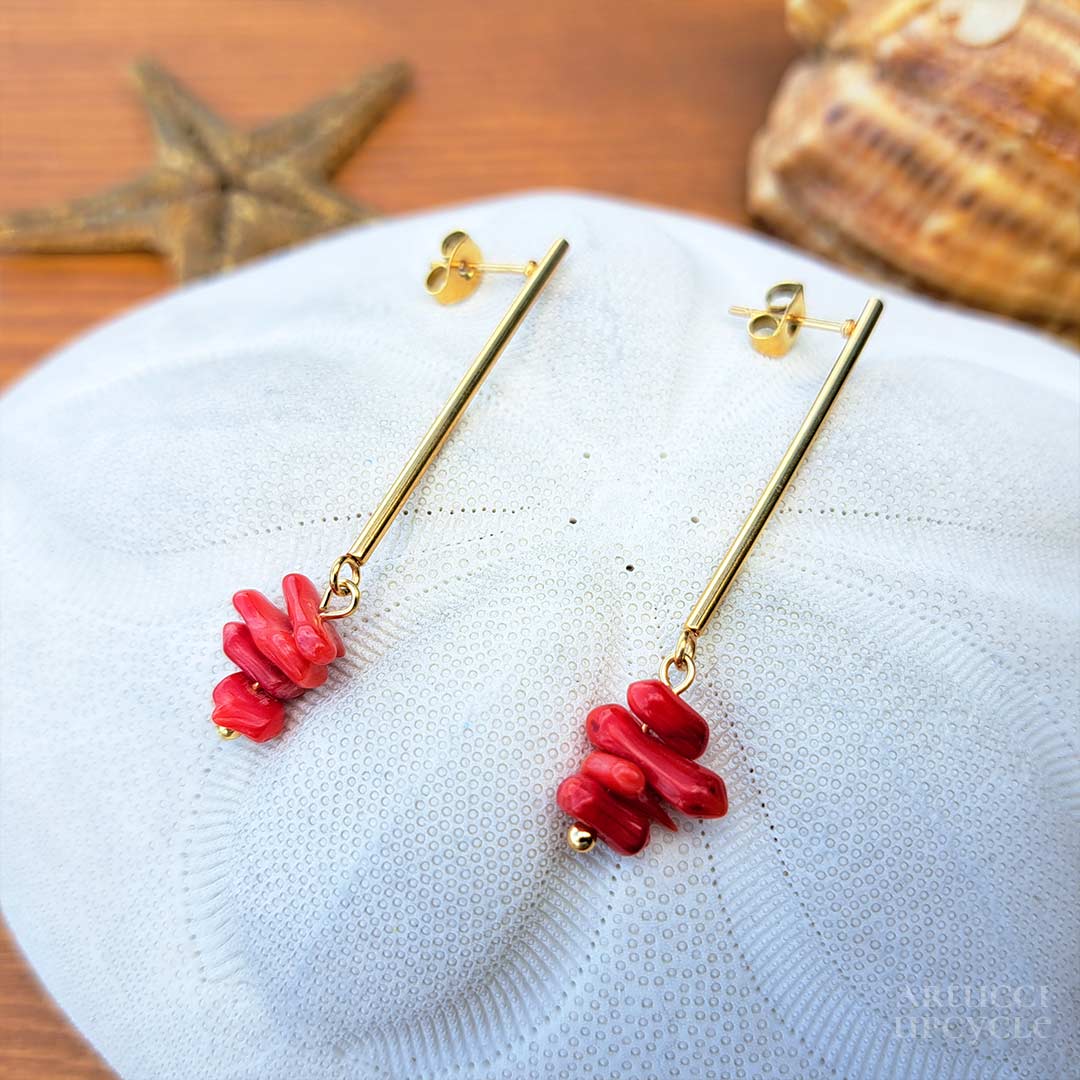 Újrahasznosított Artucci korall fülbevaló